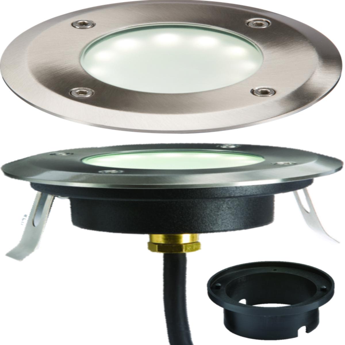 Knightsbridge: LEDM08W1, LED Ground Deck Light, 1.7W, IP65, 4000K Cool White, 90lm, Stainless Steel