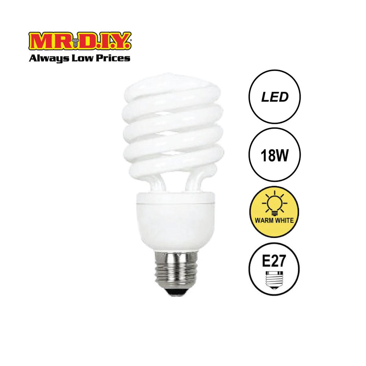 (MrDiy) Spiral Led Bulb Warm White E27 (18W)
