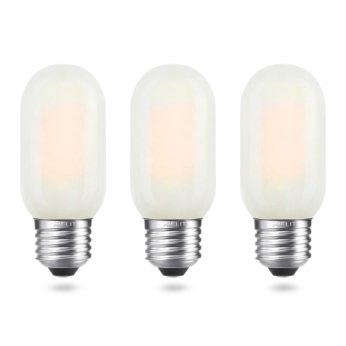 AIELIT T45 LED Light Bulb, 4W Dimmable, 2700K Warm White, Frosted Glass, E26 Base, 3-Pack