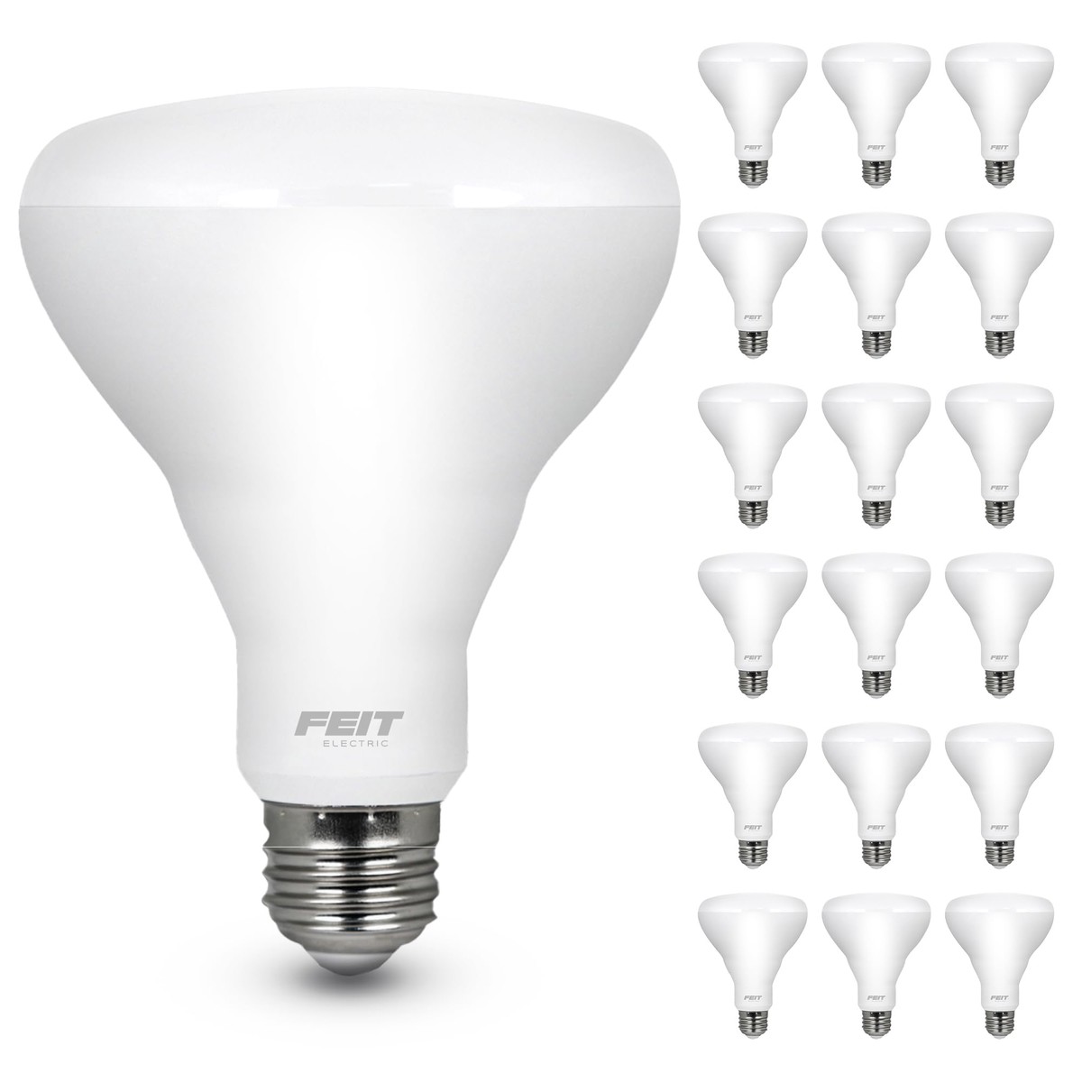 Feit Electric BR30 LED Light Bulbs, 65W Equivalent, 650 Lumens, 2700K Soft White, 18 Pack, Model BR30/10KLED/3/