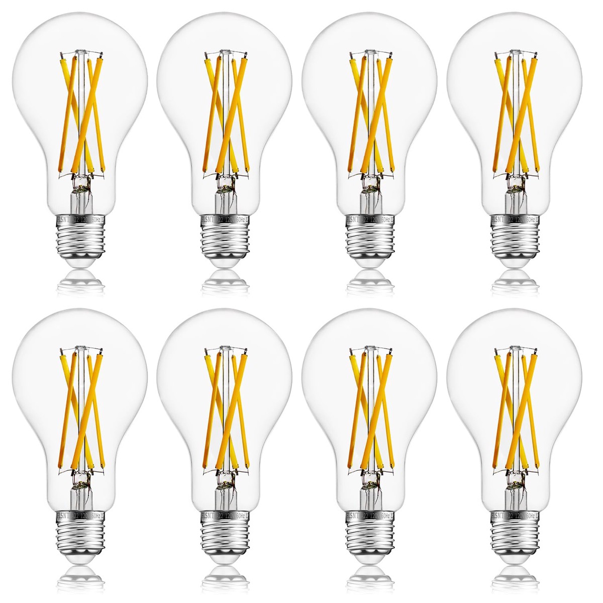 Flsnt 100W Equivalent Led Edison Bulbs, 12W Dimmable A21 Led Light Bulbs, 1600Lm, 2700K Soft White, Cri90, E26 Base, 8 Pack