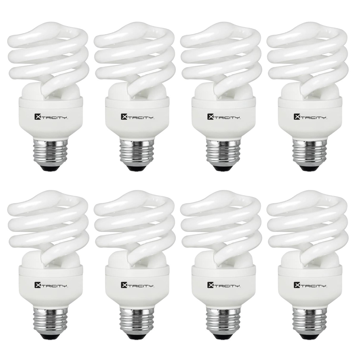Xtricity Compact Fluorescent Light Bulb T2 Spiral CFL, 4100k Cool White, 13W (60 Watt Equivalent), 900 Lumens, E26 Medium Base,